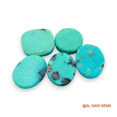 37.00 Cts Natural Arizona TURQUOISE Fancy Cabochon 5 Pcs Wholesale Lot Loose Gemstone 12X12X5 TO 11X15X5 MM T-722