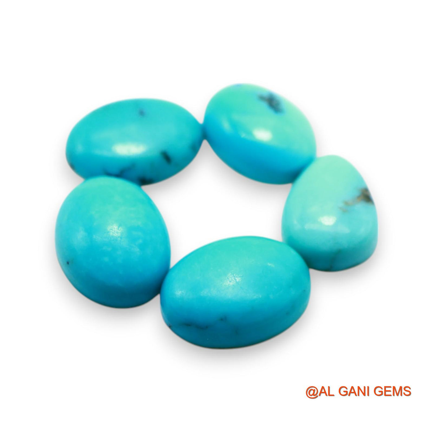 5 Pcs 30.00 Cts Natural Arizona TURQUOISE Loose Gemstone Oval Cabochon Wholesale Lot 10X14X3 TO 12X15X5 MM T-723