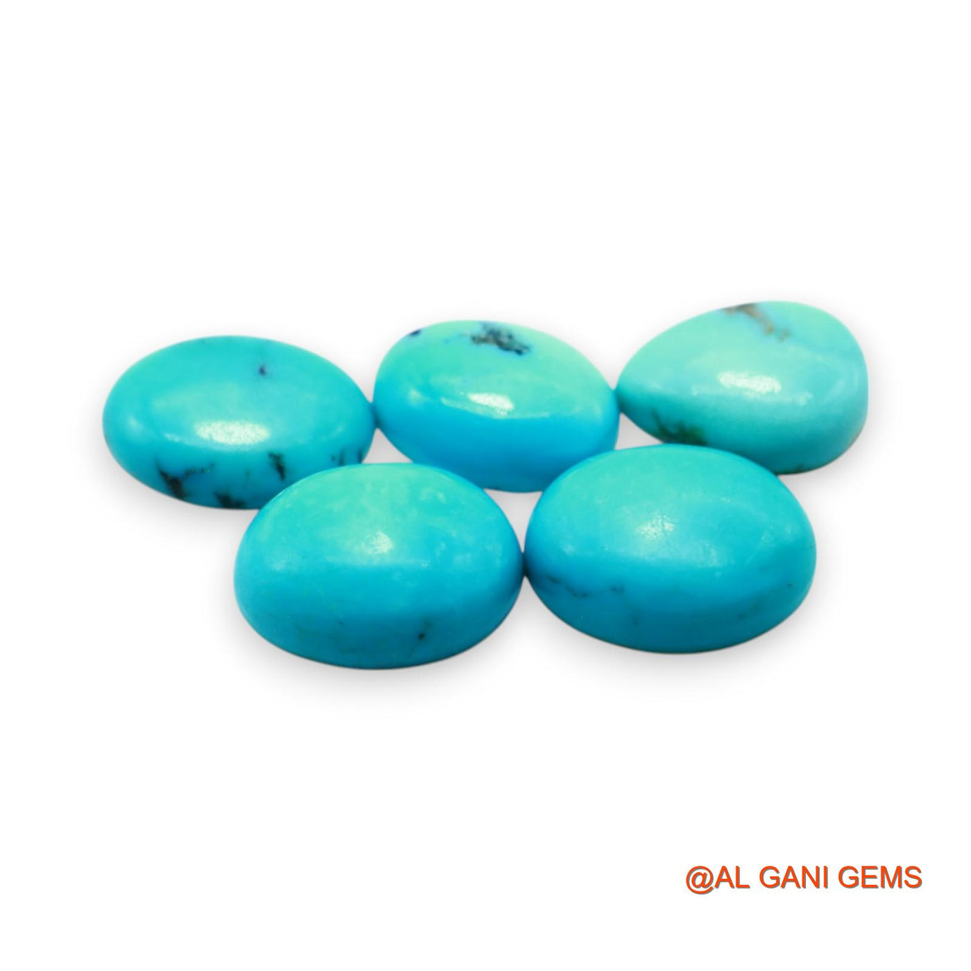 5 Pcs 30.00 Cts Natural Arizona TURQUOISE Loose Gemstone Oval Cabochon Wholesale Lot 10X14X3 TO 12X15X5 MM T-723