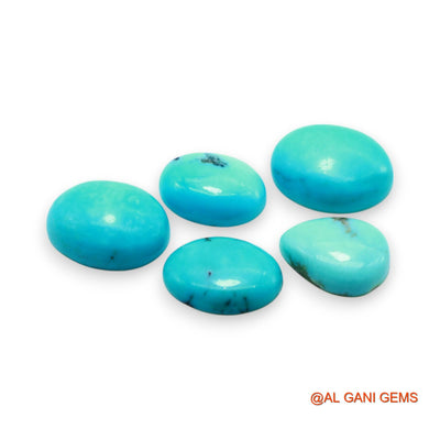 5 Pcs 30.00 Cts Natural Arizona TURQUOISE Loose Gemstone Oval Cabochon Wholesale Lot 10X14X3 TO 12X15X5 MM T-723