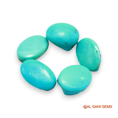 5 Pcs 34.00 Cts Natural Arizona TURQUOISE Loose Gemstone Oval Cabochon Wholesale Lot 10X14X4 TO 9X16X4 MM T-724