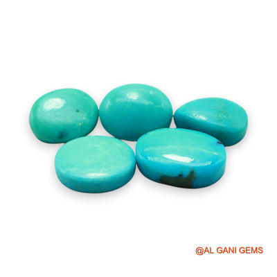 5 Pcs Wholesale Lot Natural TURQUOISE Gemstone 34.00 Cts Loose Oval Cabochon From Arizona 8X13X5 TO 10X16X5 MM T-725
