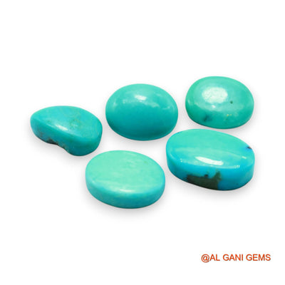 5 Pcs Wholesale Lot Natural TURQUOISE Gemstone 34.00 Cts Loose Oval Cabochon From Arizona 8X13X5 TO 10X16X5 MM T-725