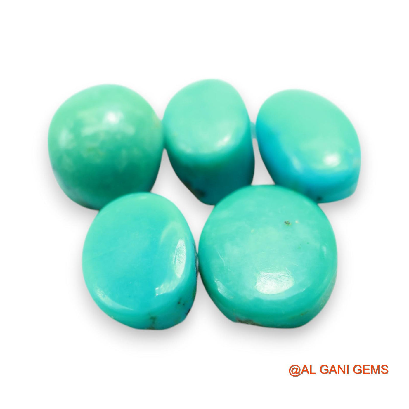 5 Pcs Wholesale Lot Natural TURQUOISE Gemstone 30.00 Cts Loose Oval Cabochon From Arizona 10X12X7 TO 12X15X4 MM T-726