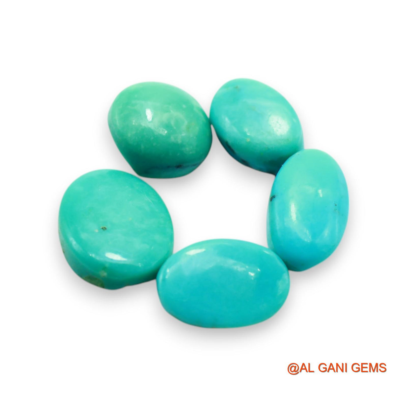 5 Pcs Wholesale Lot Natural TURQUOISE Gemstone 30.00 Cts Loose Oval Cabochon From Arizona 10X12X7 TO 12X15X4 MM T-726