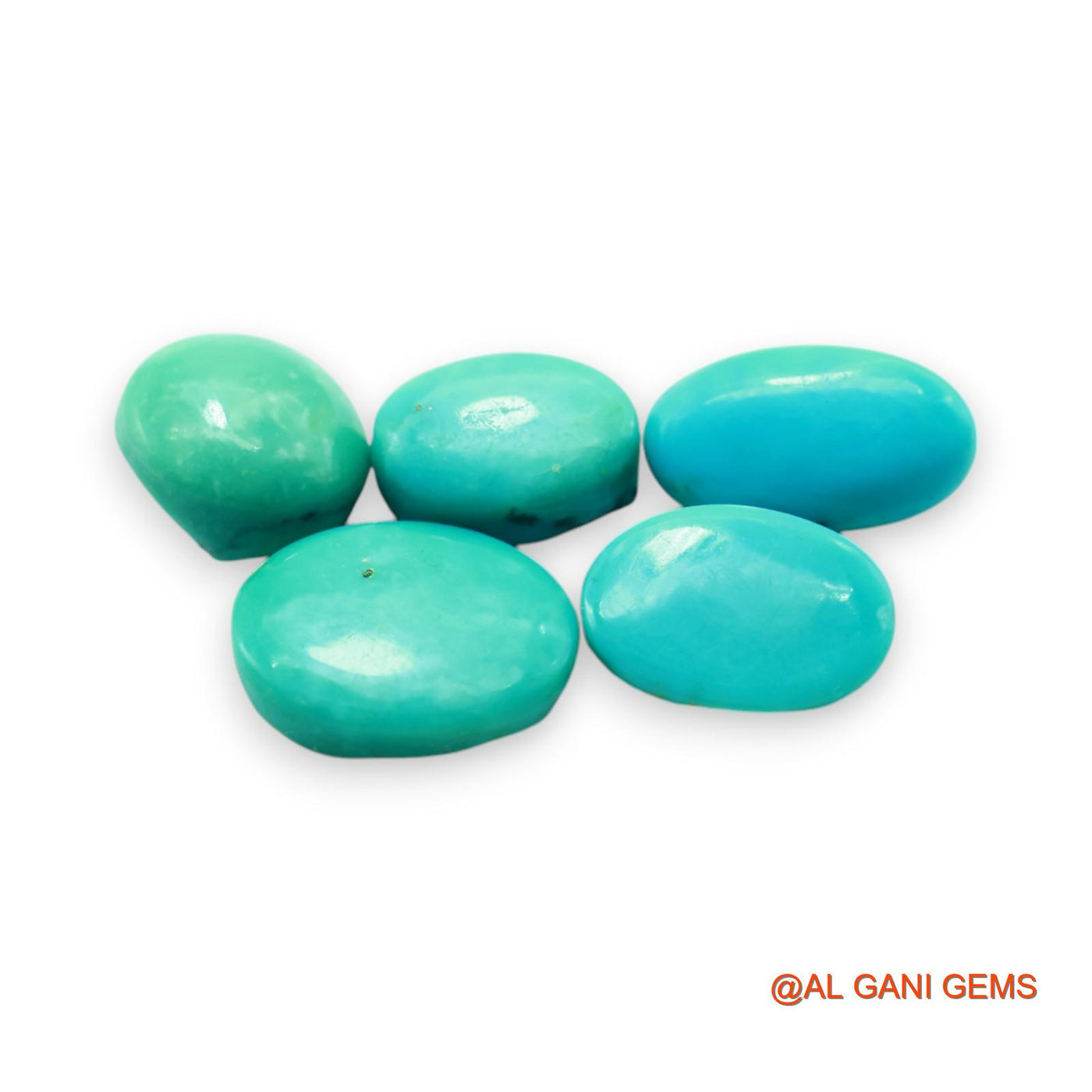 5 Pcs Wholesale Lot Natural TURQUOISE Gemstone 30.00 Cts Loose Oval Cabochon From Arizona 10X12X7 TO 12X15X4 MM T-726
