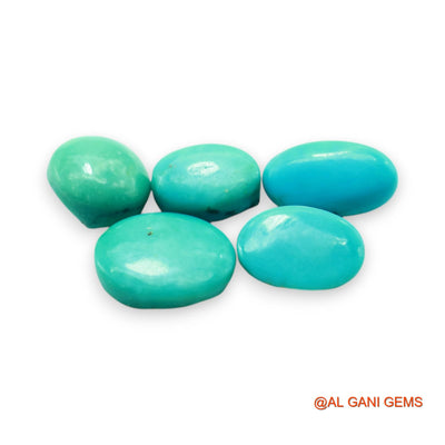 5 Pcs Wholesale Lot Natural TURQUOISE Gemstone 30.00 Cts Loose Oval Cabochon From Arizona 10X12X7 TO 12X15X4 MM T-726