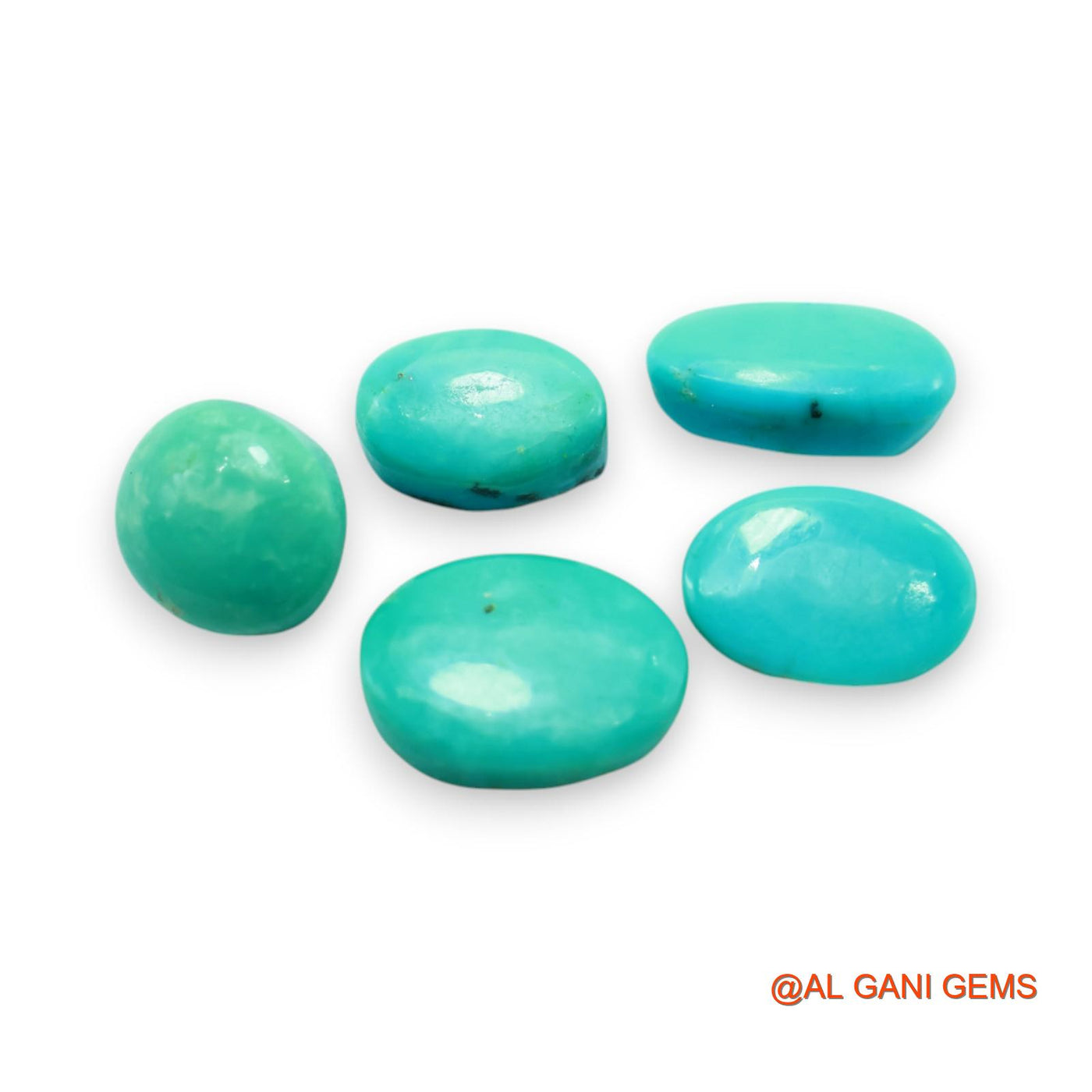 5 Pcs Wholesale Lot Natural TURQUOISE Gemstone 30.00 Cts Loose Oval Cabochon From Arizona 10X12X7 TO 12X15X4 MM T-726