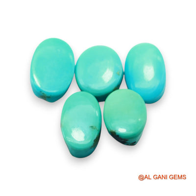32.00 Cts Natural Arizona TURQUOISE Oval Cabochon 5 Pcs Wholesale Lot Loose Gemstone 10X13X5 TO 9X15X6 MM T-727