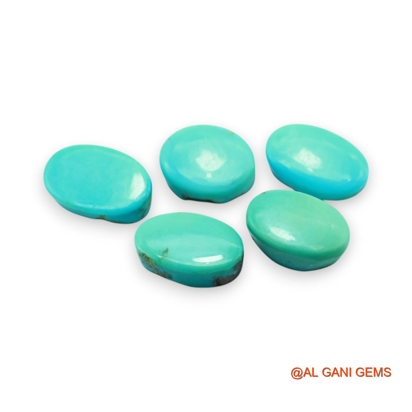 32.00 Cts Natural Arizona TURQUOISE Oval Cabochon 5 Pcs Wholesale Lot Loose Gemstone 10X13X5 TO 9X15X6 MM T-727