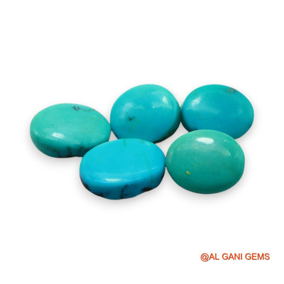 5 Pcs 31.00 Cts Natural Arizona TURQUOISE Loose Gemstone Oval Cabochon Wholesale Lot 10X12X5 TO 9X14X5 MM T-728
