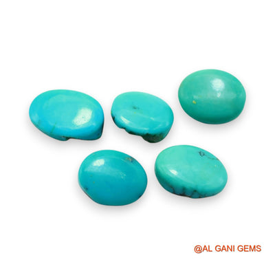 5 Pcs 31.00 Cts Natural Arizona TURQUOISE Loose Gemstone Oval Cabochon Wholesale Lot 10X12X5 TO 9X14X5 MM T-728
