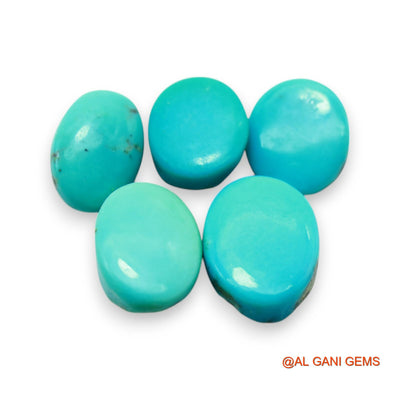 Natural TURQUOISE Loose Gemstone Oval Cabochon From Arizona 5 Pcs Wholesale Lot 32.00 Cts 10X12X5 TO 11X15X5 MM T-729