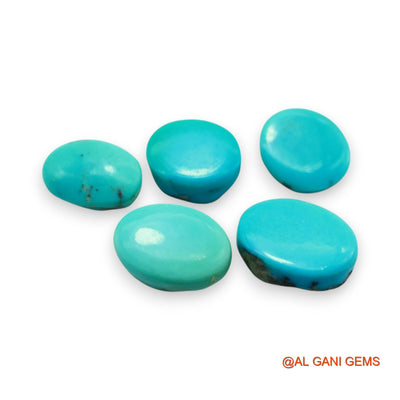 Natural TURQUOISE Loose Gemstone Oval Cabochon From Arizona 5 Pcs Wholesale Lot 32.00 Cts 10X12X5 TO 11X15X5 MM T-729