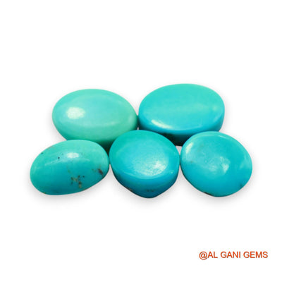 Natural TURQUOISE Loose Gemstone Oval Cabochon From Arizona 5 Pcs Wholesale Lot 32.00 Cts 10X12X5 TO 11X15X5 MM T-729