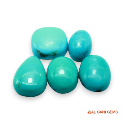 5 Pcs 36.00 Cts Natural Arizona TURQUOISE Loose Gemstone Oval Cabochon Wholesale Lot 9X13X5 TO 11X15X5 MM T-730
