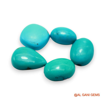 5 Pcs 36.00 Cts Natural Arizona TURQUOISE Loose Gemstone Oval Cabochon Wholesale Lot 9X13X5 TO 11X15X5 MM T-730