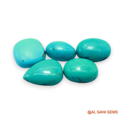 5 Pcs 36.00 Cts Natural Arizona TURQUOISE Loose Gemstone Oval Cabochon Wholesale Lot 9X13X5 TO 11X15X5 MM T-730