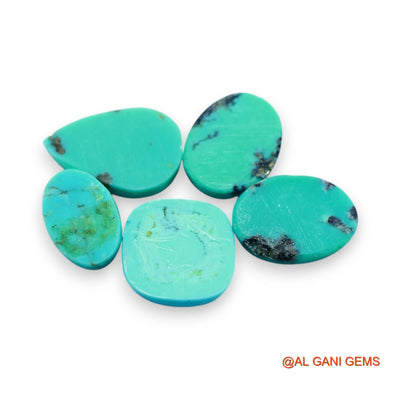 5 Pcs 36.00 Cts Natural Arizona TURQUOISE Loose Gemstone Oval Cabochon Wholesale Lot 9X13X5 TO 11X15X5 MM T-730