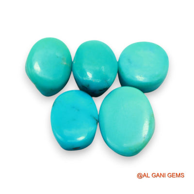 5 Pcs 29.00 Cts Natural Arizona TURQUOISE Loose Gemstone Oval Cabochon Wholesale Lot 10X13X5 TO 11X16X4 MM T-731