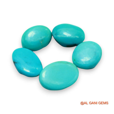 5 Pcs 29.00 Cts Natural Arizona TURQUOISE Loose Gemstone Oval Cabochon Wholesale Lot 10X13X5 TO 11X16X4 MM T-731