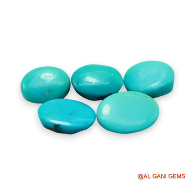 5 Pcs 29.00 Cts Natural Arizona TURQUOISE Loose Gemstone Oval Cabochon Wholesale Lot 10X13X5 TO 11X16X4 MM T-731