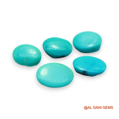 5 Pcs 29.00 Cts Natural Arizona TURQUOISE Loose Gemstone Oval Cabochon Wholesale Lot 10X13X5 TO 11X16X4 MM T-731