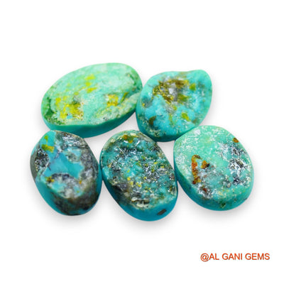5 Pcs 29.00 Cts Natural Arizona TURQUOISE Loose Gemstone Oval Cabochon Wholesale Lot 10X13X5 TO 11X16X4 MM T-731