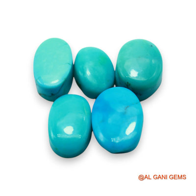 Natural TURQUOISE Loose Gemstone Oval Cabochon From Arizona 5 Pcs Wholesale Lot 32.00 Cts 8X13X4 TO 11X16X5 MM T-732