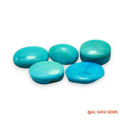 Natural TURQUOISE Loose Gemstone Oval Cabochon From Arizona 5 Pcs Wholesale Lot 32.00 Cts 8X13X4 TO 11X16X5 MM T-732