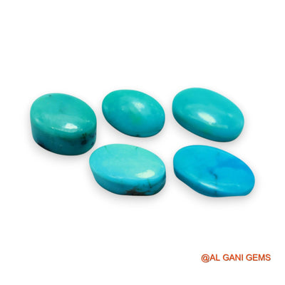 Natural TURQUOISE Loose Gemstone Oval Cabochon From Arizona 5 Pcs Wholesale Lot 32.00 Cts 8X13X4 TO 11X16X5 MM T-732