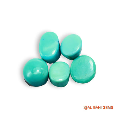 Natural TURQUOISE Loose Gemstone Oval Cabochon From Arizona 5 Pcs Wholesale Lot 31.00 Cts 9X13X4 TO 9X15X5 MM T-734