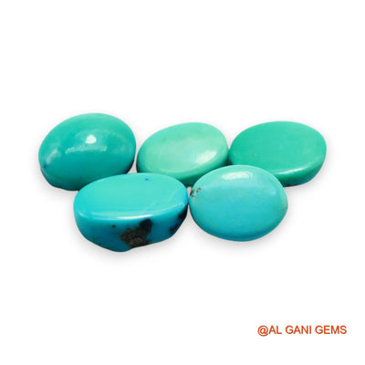 Natural TURQUOISE Loose Gemstone Oval Cabochon From Arizona 5 Pcs Wholesale Lot 31.00 Cts 9X13X4 TO 9X15X5 MM T-734