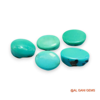 Natural TURQUOISE Loose Gemstone Oval Cabochon From Arizona 5 Pcs Wholesale Lot 31.00 Cts 9X13X4 TO 9X15X5 MM T-734