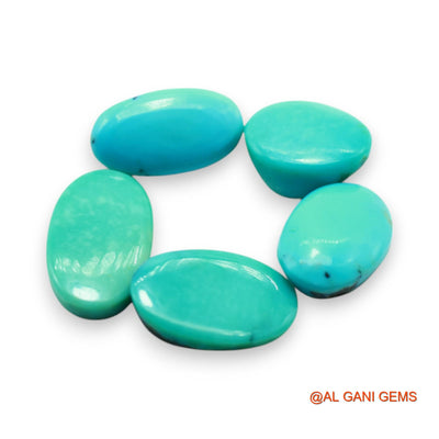 5 Pcs 23.00 Cts Natural Arizona TURQUOISE Loose Gemstone Oval Cabochon Wholesale Lot 9X14X5 TO 9X15X3 MM T-735