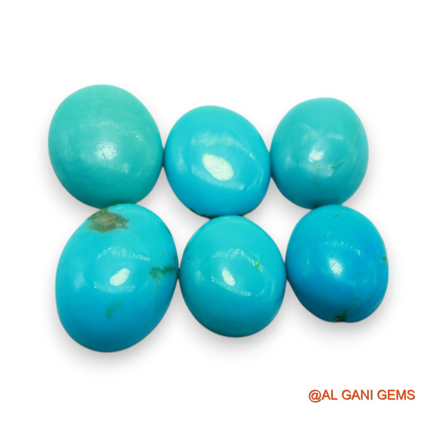17.00 Cts Arizona TURQUOISE Loose Gemstone Oval Cabochon Natural 5 Pcs Wholesale Lot 8X10X3 TO 10X13X4 MM T-736