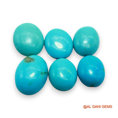 17.00 Cts Arizona TURQUOISE Loose Gemstone Oval Cabochon Natural 5 Pcs Wholesale Lot 8X10X3 TO 10X13X4 MM T-736