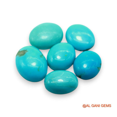 17.00 Cts Arizona TURQUOISE Loose Gemstone Oval Cabochon Natural 5 Pcs Wholesale Lot 8X10X3 TO 10X13X4 MM T-736