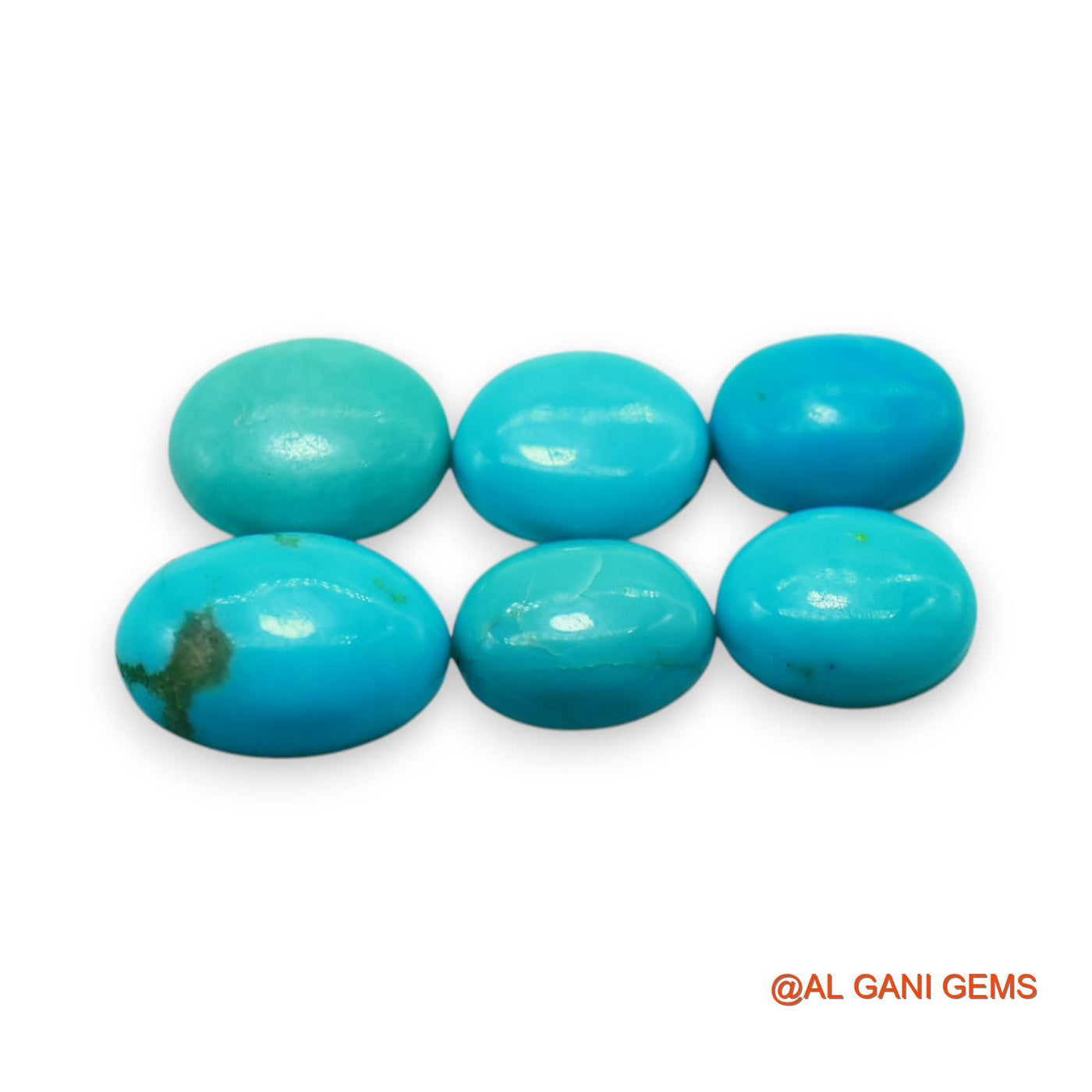 17.00 Cts Arizona TURQUOISE Loose Gemstone Oval Cabochon Natural 5 Pcs Wholesale Lot 8X10X3 TO 10X13X4 MM T-736