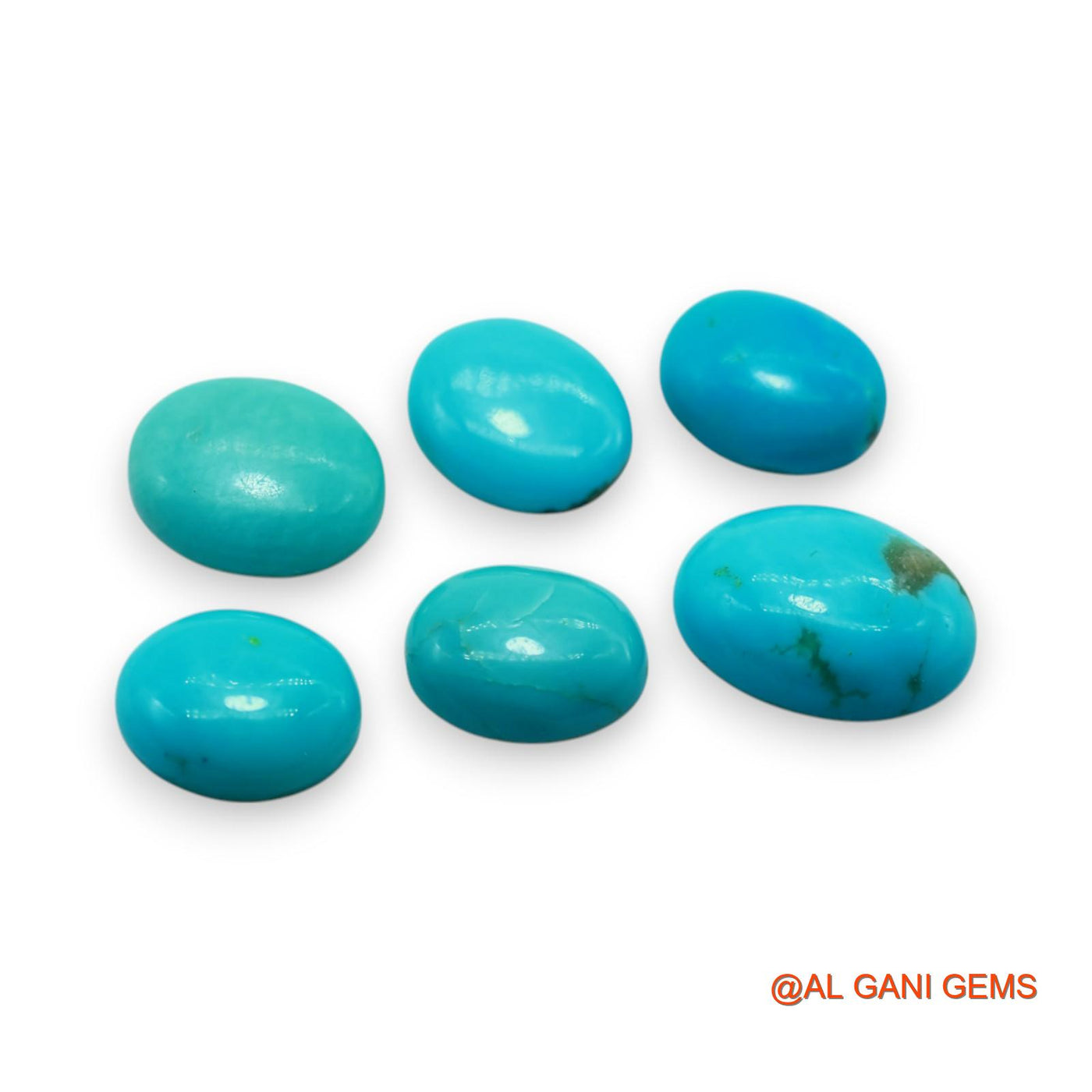17.00 Cts Arizona TURQUOISE Loose Gemstone Oval Cabochon Natural 5 Pcs Wholesale Lot 8X10X3 TO 10X13X4 MM T-736