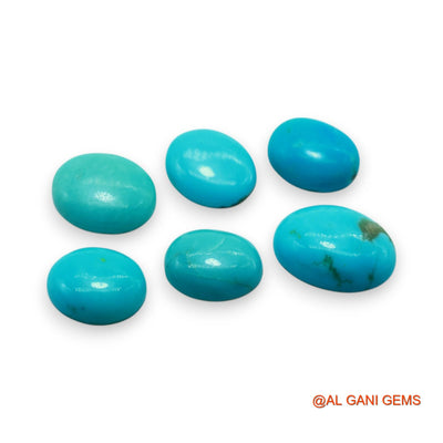 17.00 Cts Arizona TURQUOISE Loose Gemstone Oval Cabochon Natural 5 Pcs Wholesale Lot 8X10X3 TO 10X13X4 MM T-736