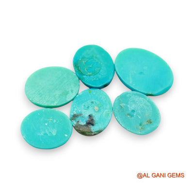 17.00 Cts Arizona TURQUOISE Loose Gemstone Oval Cabochon Natural 5 Pcs Wholesale Lot 8X10X3 TO 10X13X4 MM T-736