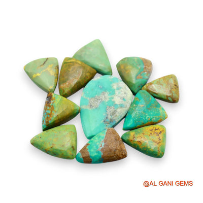 62.00 Cts Natural Arizona TURQUOISE Fancy Cabochon 12 Pcs Wholesale Lot Loose Gemstone 10X12X5 TO 12X15X5 MM T-737