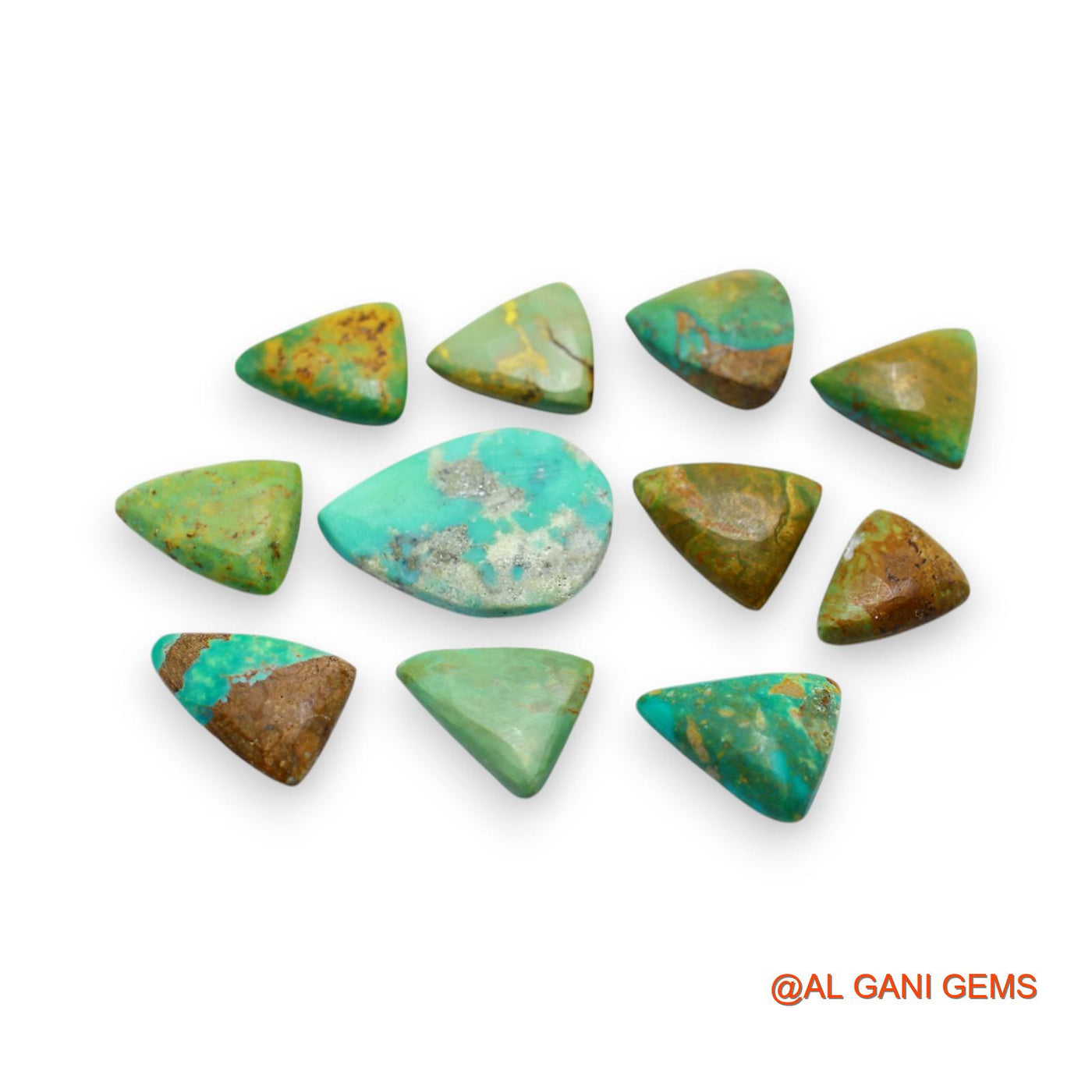 62.00 Cts Natural Arizona TURQUOISE Fancy Cabochon 12 Pcs Wholesale Lot Loose Gemstone 10X12X5 TO 12X15X5 MM T-737