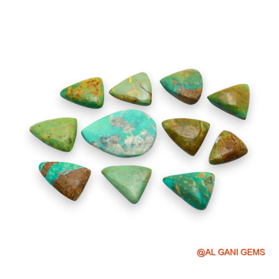 62.00 Cts Natural Arizona TURQUOISE Fancy Cabochon 12 Pcs Wholesale Lot Loose Gemstone 10X12X5 TO 12X15X5 MM T-737