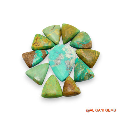 62.00 Cts Natural Arizona TURQUOISE Fancy Cabochon 12 Pcs Wholesale Lot Loose Gemstone 10X12X5 TO 12X15X5 MM T-737