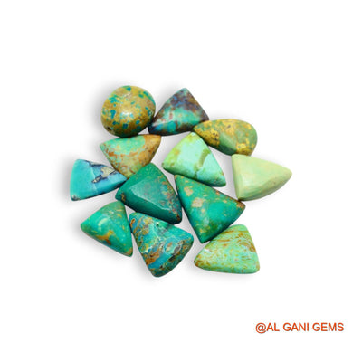 11 Pcs 59.00 Cts Natural Arizona TURQUOISE Loose Gemstone Fancy Cabochon Wholesale Lot 11X13X5 TO 16X23X4 MM T-738