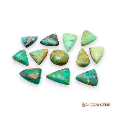 11 Pcs 59.00 Cts Natural Arizona TURQUOISE Loose Gemstone Fancy Cabochon Wholesale Lot 11X13X5 TO 16X23X4 MM T-738