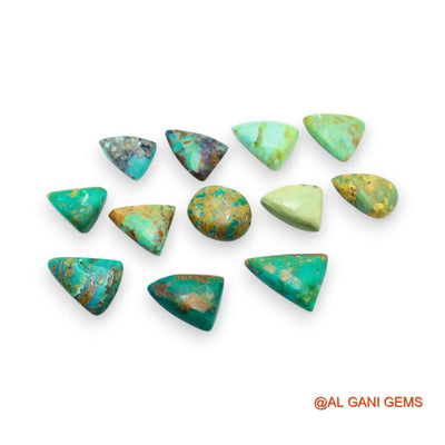 11 Pcs 59.00 Cts Natural Arizona TURQUOISE Loose Gemstone Fancy Cabochon Wholesale Lot 11X13X5 TO 16X23X4 MM T-738