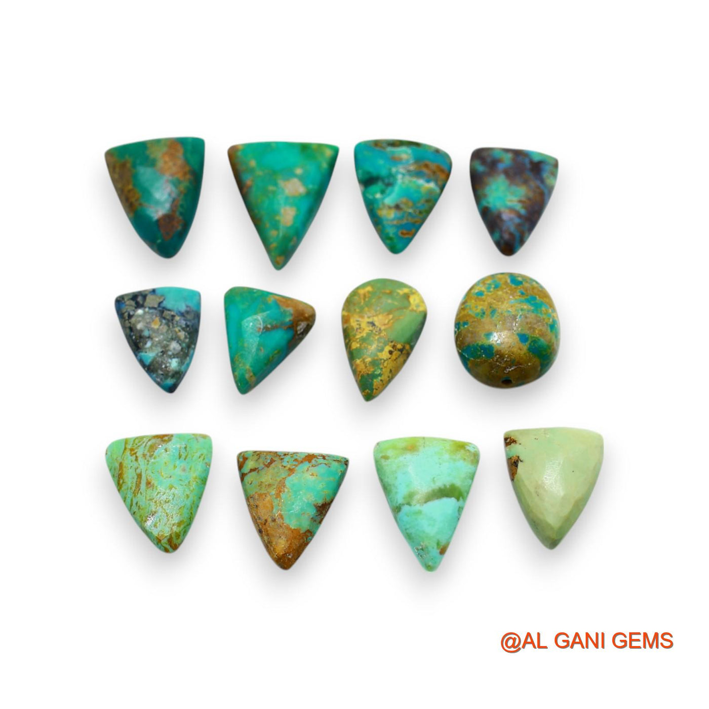 11 Pcs 59.00 Cts Natural Arizona TURQUOISE Loose Gemstone Fancy Cabochon Wholesale Lot 11X13X5 TO 16X23X4 MM T-738
